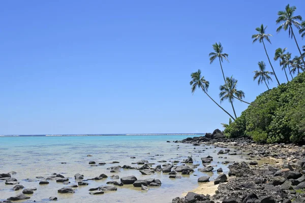 Uzaktan beach içinde Cook Adaları Rarotonga — Stok fotoğraf