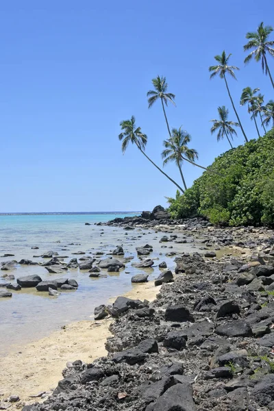 Uzaktan beach içinde Cook Adaları Rarotonga — Stok fotoğraf