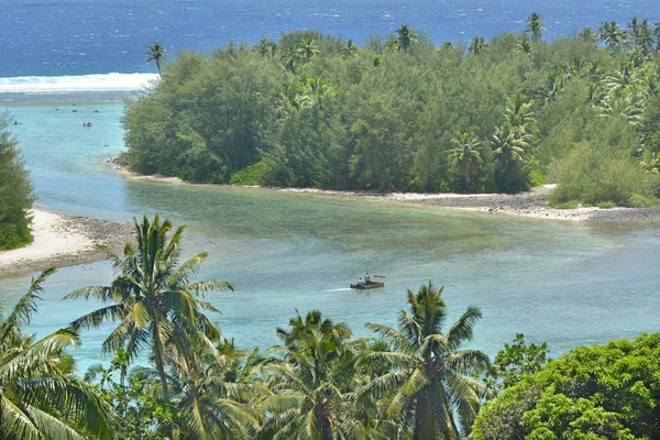 Letecká krajiny pohled na Muri laguny v Cookovy ostrovy Rarotonga — Stock fotografie