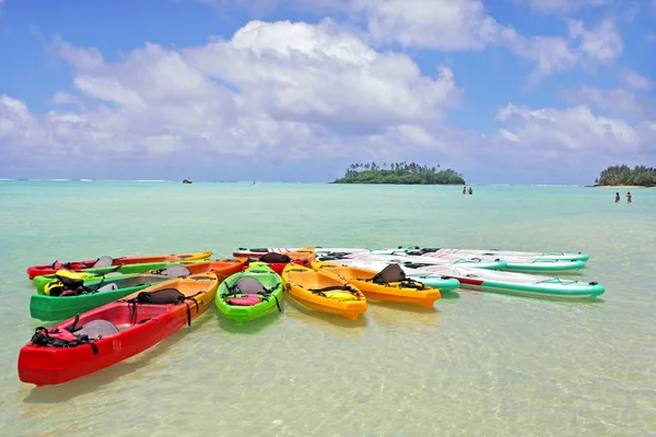 Kayaks at Muri Lagoon Rarotonga Cook Islands — Stock Photo, Image
