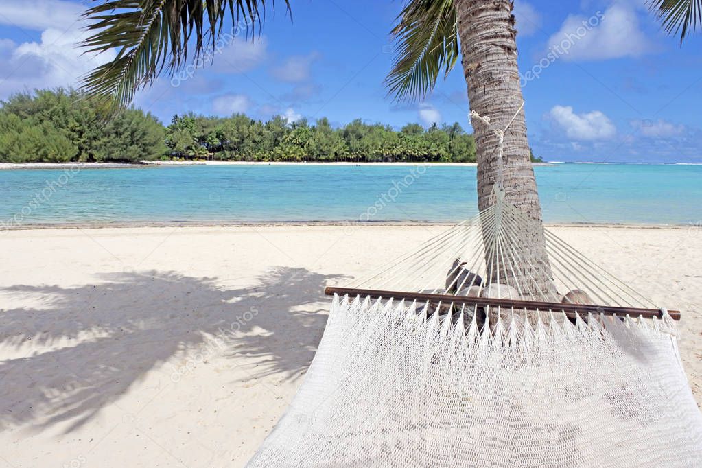 Muri Lagoon from a hammock point of view  Rarotonga Cook Islands