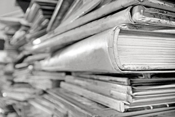 Books stack in a library — Stock Photo, Image