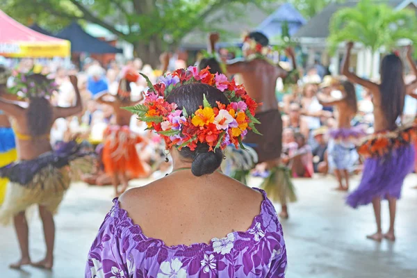 Spectacle Culturel Marché Punanga Nui Dans Ville Avarua Dans Les — Photo