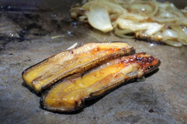 Kızarmış muz Barbekü Cook Adaları Rarotonga üzerinde