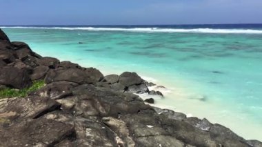 Manzara siyah kaya Rarotonga Cook Adaları 