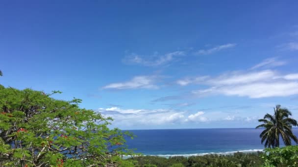 Vista Aérea Del Océano Pacífico Desde Rarotonga Islas Cook — Vídeos de Stock