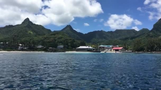 Οριζόντια Προβολή Της Πόλης Avarua Νήσοι Κουκ Νησί Της Rarotonga — Αρχείο Βίντεο