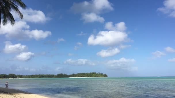 穆里泻湖景观观在库克群岛的拉罗通加 — 图库视频影像