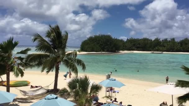 Vista Aérea Del Paisaje Laguna Muri Rarotonga Islas Cook — Vídeos de Stock