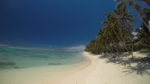 Vista Aérea Playa Titikaveka Rarotonga Islas Cook — Vídeos de Stock