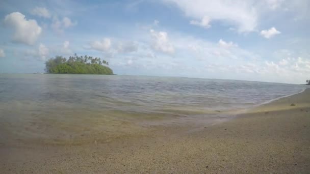 Zaman Aralıklı Çekim Alacakaranlıkta Taakoka Adacık Muri Gölünde Rarotonga Cook — Stok video