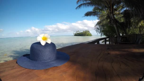 Zeitraffer Landschaftsaufnahme Der Insel Takoka Der Abenddämmerung Der Muri Lagune — Stockvideo