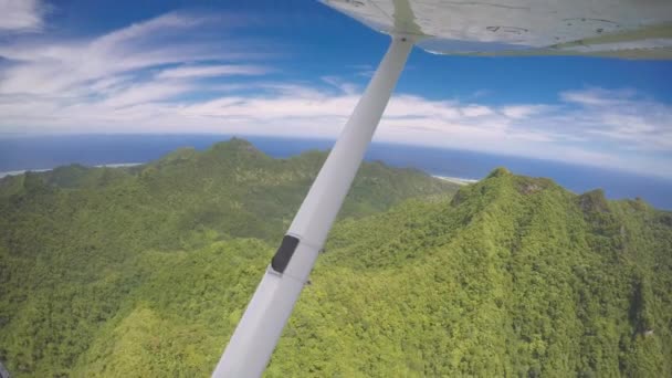 Αεροφωτογραφία Της Rarotonga Νησί Νήσοι Κουκ Προβολή Γραφικά Πτήση Από — Αρχείο Βίντεο