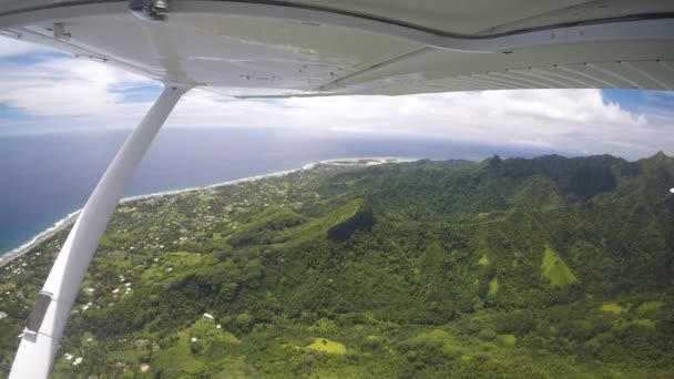 Aerial View Rarotonga Island Cook Islands View Scenic Flight Small — Stock Video