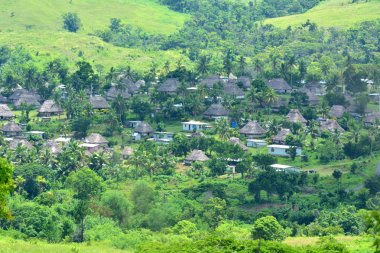 Ba Highlands Fiji Navala köyünün havadan görünümü