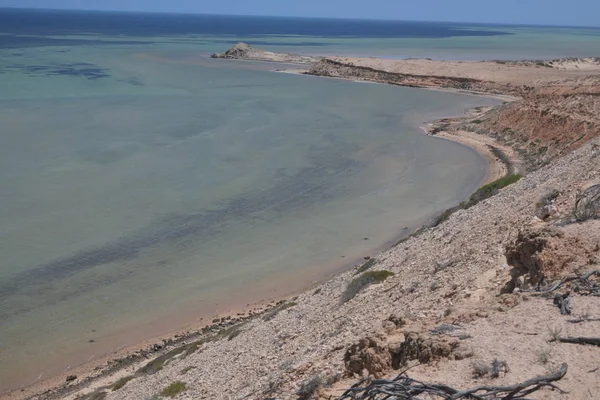 Aerial landscape and seascape view from Eagle Bluff Shark Bay We — Stock Photo, Image