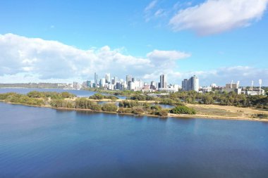 Perth City finans merkezinin hava manzarası