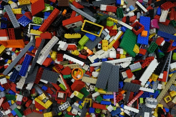 Many lego bricks background — Stock Photo, Image