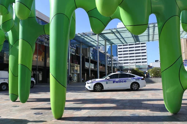 Batı Avustralya polis arabası Perth finans bölgesinde — Stok fotoğraf