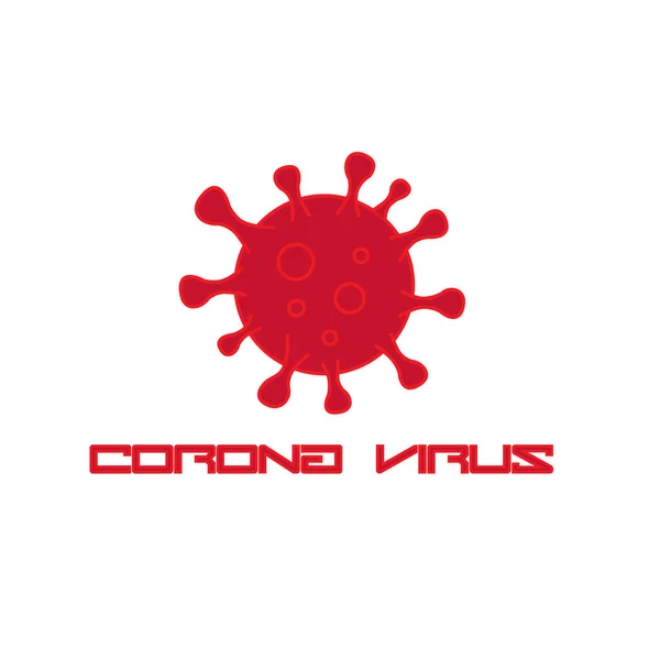 Logo Ikon Coronavirus Merah Vektor Illustration Latar Belakang Konsep Kesehatan - Stok Vektor