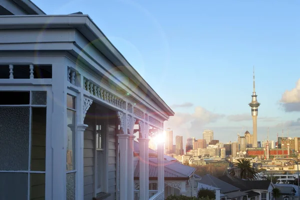 Auckland Cbd Distrito Financiero Horizonte Visto Este Ponsonby Suburbio Del —  Fotos de Stock