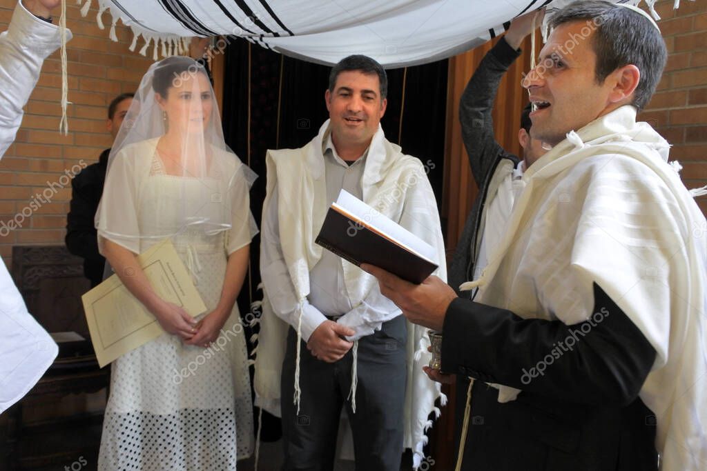 Rabbi Benedizione Sposa Ebraica Uno Sposo Nella Moderna Cerimonia