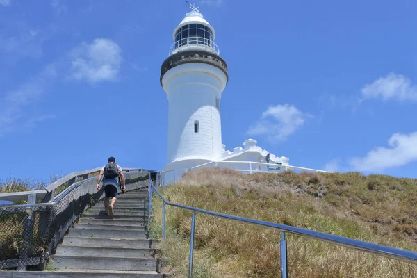 Uma Visita Turística Mirante Farol Byron Bay Nova Gales Sul — Fotografia de Stock