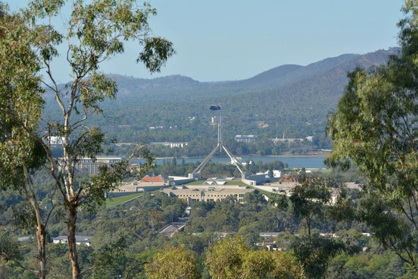 Flygfoto Landskap Utsikt Över Australien Parlamentshuset Canberra Huvudstaden Australien Ligger — Stockfoto