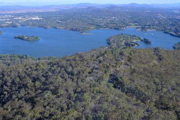Luftaufnahme Des Lake Burley Griffin Canberra Der Hauptstadt Australiens Act — Stockfoto