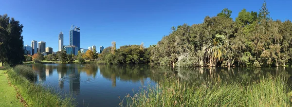 Panoramisch Uitzicht Het Financiële District Van Perth Stad Gezien Vanaf — Stockfoto