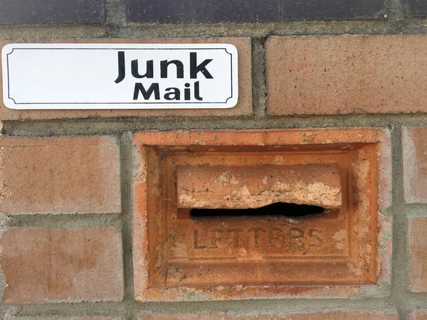 Junk Mail Sign Letters Box — Stock Photo, Image