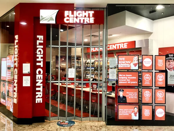 Perth Mai 2020 Eingangstür Zum Flight Center Geschlossen Flight Center — Stockfoto