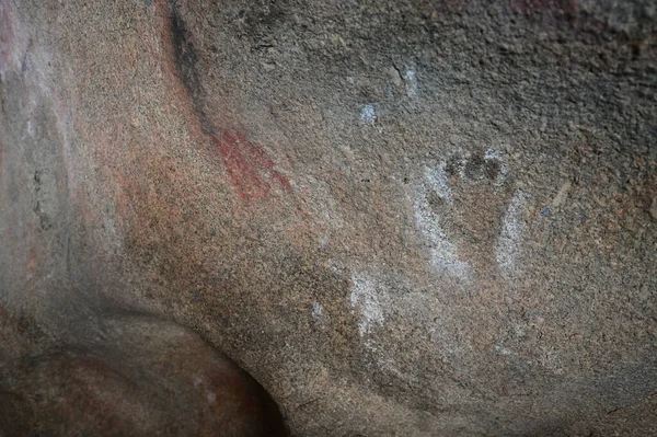 Antiga Pintura Rupestre Indígena Aborígine Australiana Mulkas Cave Perto Hyden — Fotografia de Stock
