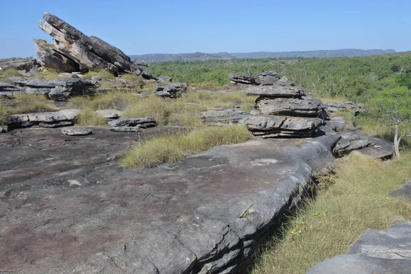 Vista Paisagem Sítio Arte Rupestre Ubirr Parque Nacional Kakadu Território — Fotografia de Stock