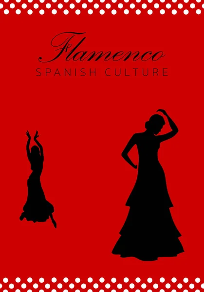 Sylwetka taniec flamenco. Kultura Hiszpańska. — Wektor stockowy
