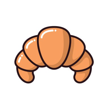 Tatlı ve lezzetli kruvasan. Beyaz bir arka planda izole edilmiş. Mesajlaşmak için bir yer var.