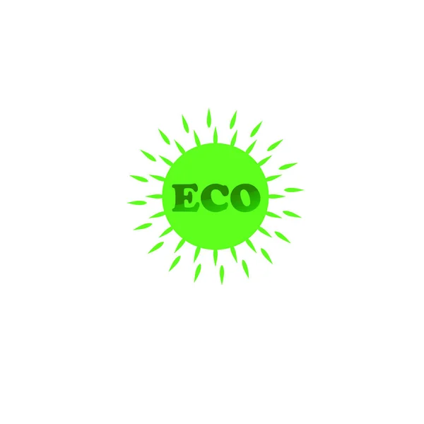 Logotipo Verde Ecológico Tiene Una Forma Redonda Aislado Sobre Fondo — Vector de stock