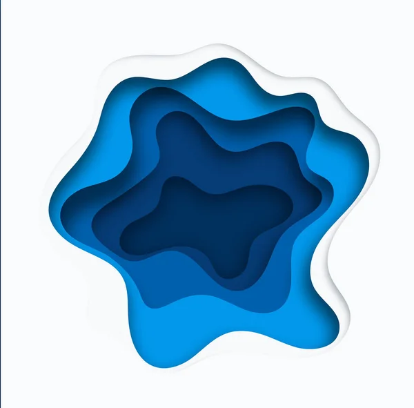 3D abstrakt blå våg bakgrund med papper skära former. Vektor design layout för företagspresentationer, flygblad, affischer. Eps10 — Stock vektor