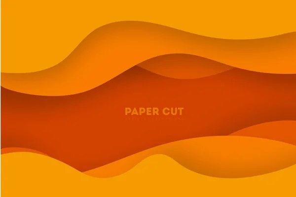 Banner de corte de papel amarelo com fundo abstrato de lodo 3D e camadas de ondas amarelas. Projeto de layout abstrato para folheto e folheto. Ilustração vetorial de arte de papel . —  Vetores de Stock