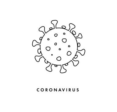 Coronavirus Bakteri Hücre Simgesi, 2019-nCoV Roman Coronavirus Bakterisi. Enfeksiyon yok ve Coronavirus Kavramını Durdur. Çin 'de tehlikeli Coronavirus hücresi, Wuhan. İzole Vektör Simgesi