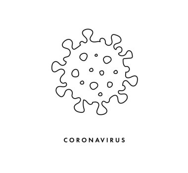 Coronavirus Bakteri Hücre Simgesi, 2019-nCoV Roman Coronavirus Bakterisi. Enfeksiyon yok ve Coronavirus Kavramını Durdur. Çin 'de tehlikeli Coronavirus hücresi, Wuhan. İzole Vektör Simgesi