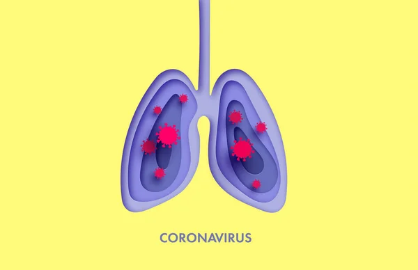 Ferma Coronavirus Coronavirus Infettato Polmoni Umani Lotta Contro Coronavirus Pericolo — Vettoriale Stock
