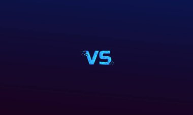 Spor ve dövüş müsabakaları için mavi çokgen logoya karşı harfler. Battle vs maç, oyun konsepti rekabetçi vs. Vector illüstrasyon