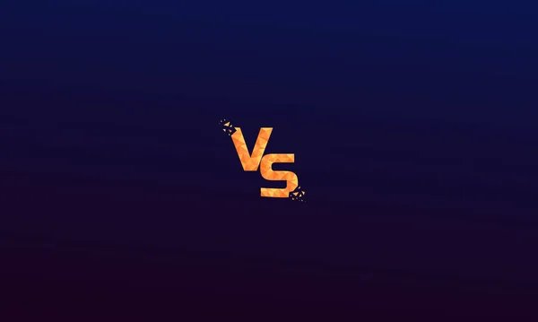 Orange polygonal versus logo vs betűk a sport és a harc verseny. Csata vs mérkőzés, játék koncepció versenyképes vs Vector illusztráció — Stock Vector