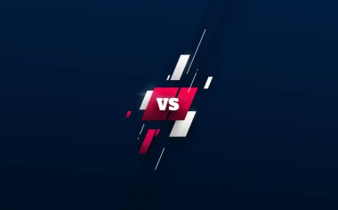 Spor ve dövüş müsabakaları için logoya karşı harfler. MMA, Battle, maç maçı, basit grafik unsurlarla rekabetçi oyun konseptine karşı. Mavi. koyu arkaplan 10 Vektör illüstrasyonu