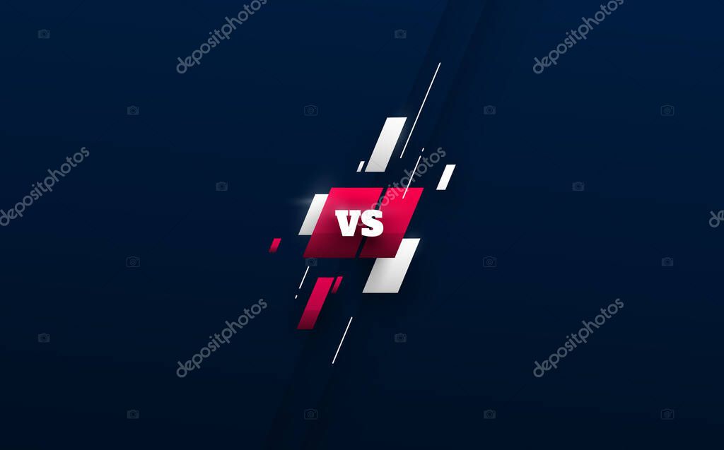 Versus logo vs letters for sports and fight competition. MMA, UFS, Battle, vs match, game concept competitive vs. with simple graphic elements. blue. dark background eps 10 Vector illustration