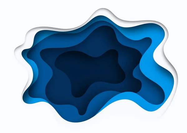 3D abstrakt blå våg bakgrund med papper skära former. Vektor design layout för företagspresentationer, flygblad, affischer. Eps10. — Stock vektor