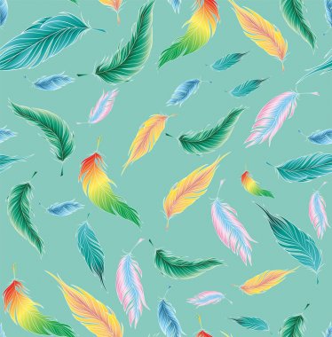  Kuşların renkli eşarplı vektör seamless modeli.