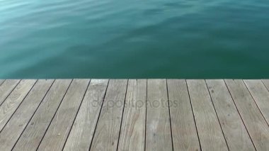 1920 x 1080 25 Fps çok güzel ahşap iskele ve deniz su görüntüle Video.