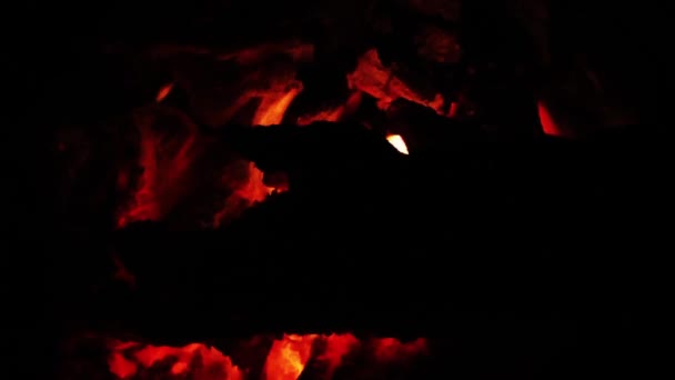 1920X1080 Fps Foarte Frumos Roșu Flacără Lemn Ardere Șemineu Video — Videoclip de stoc
